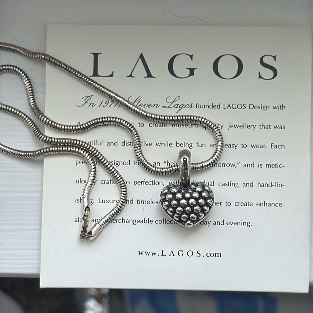 LAGOS Necklace with Caviar Heart Pendant